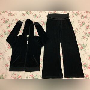 Juicy Couture 90s Velour Pants 32 x 32 Zip Up Hoodie Tracksuit